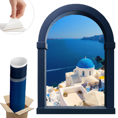 Autocolant perete fereastră 93x130 Vedere mediteraneană