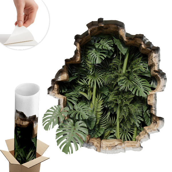 Sticker perete gaură 3D 119x130 Natură tropicală