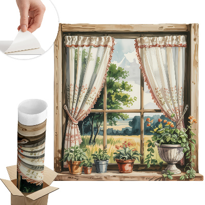 Autocolant perete fereastră 126x130 Fereastră idilică