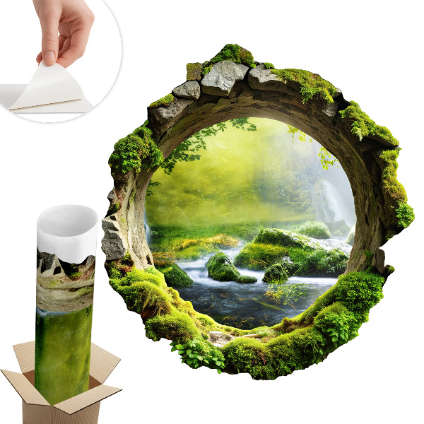 Sticker perete gaură 3D 121x130 Pământ verde