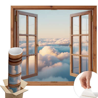 Autocolant perete fereastră 130x121 Norii cerului