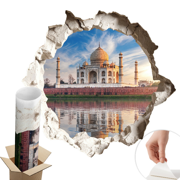 Sticker perete gaură 3D 130x123 Un monument exotic