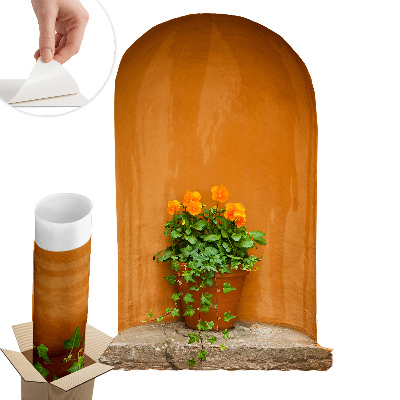 Abțibild de perete 3d 84x130 Flori într-un ghiveci