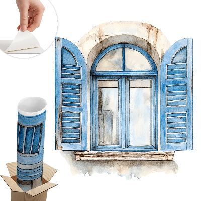 Fototapet fereastră 3d 52x60 Obloane din lemn