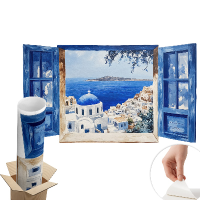 Fototapet fereastră 3d 60x35 Peisaj grecesc