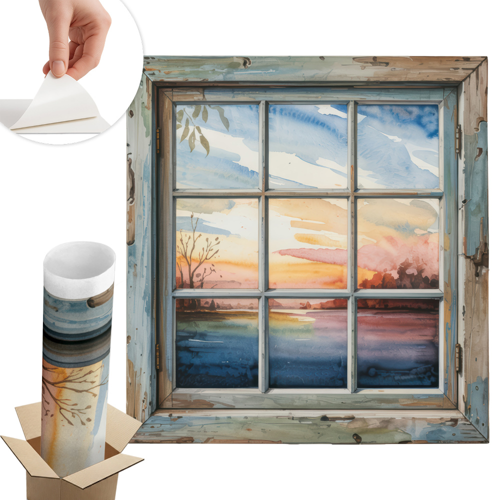 Fototapet fereastră 3d 56x60 Acuarele pentru ferestre