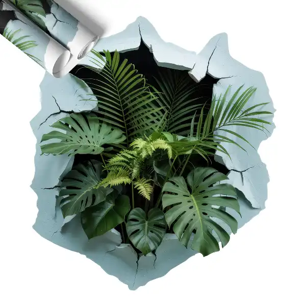 Sticker gaură 3D 54x60 Explozie la o plantă