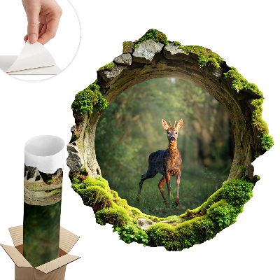 Sticker gaură 3D 56x60 Idilă în pădure