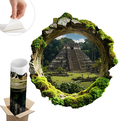 Sticker gaură 3D 56x60 Peisaj tropical