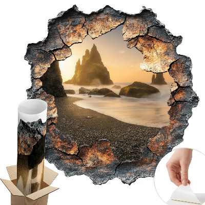 Sticker gaură 3D 78x80 Pietre de apă