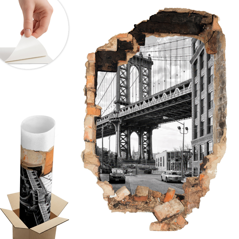 Sticker gaură 3D 53x80 Peisaj urban