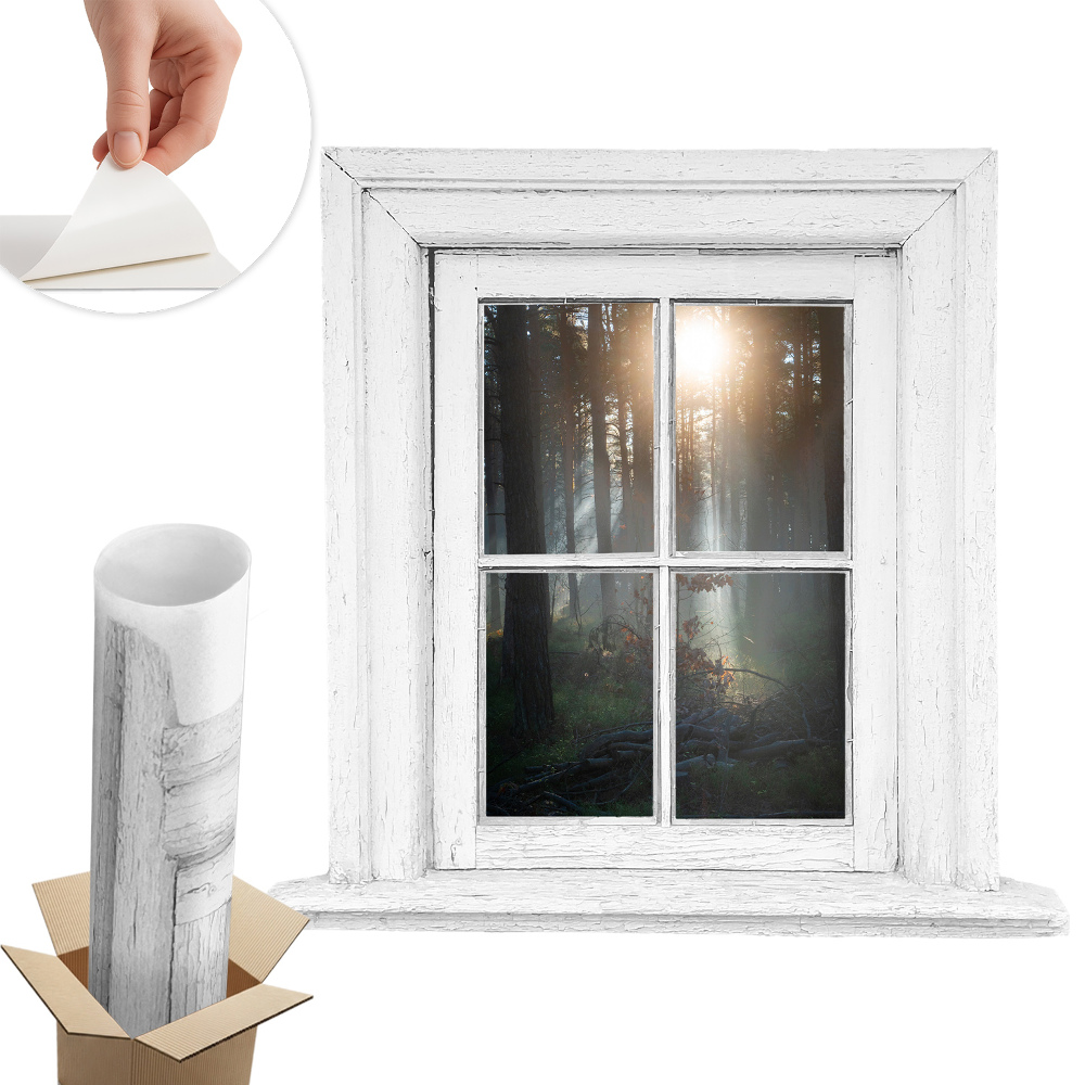 Fototapet fereastră 3d 82x80 Fereastra pădurii