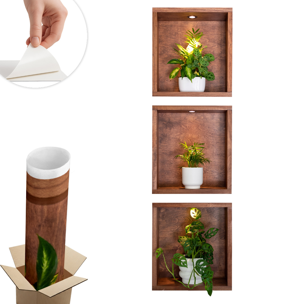 Abțibild perete 3d 23x80 Nișe de plante