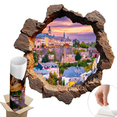 Sticker gaură 3D 80x79 Fereastră de piatră