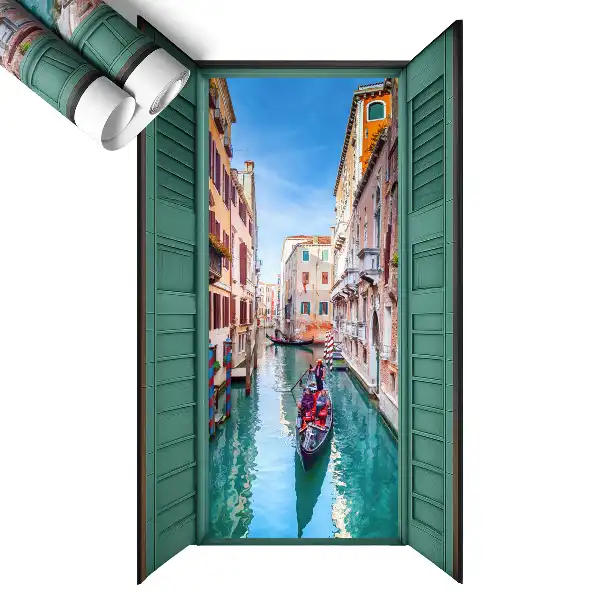 Fototapet fereastră 3d 46x80 Un canal pitoresc