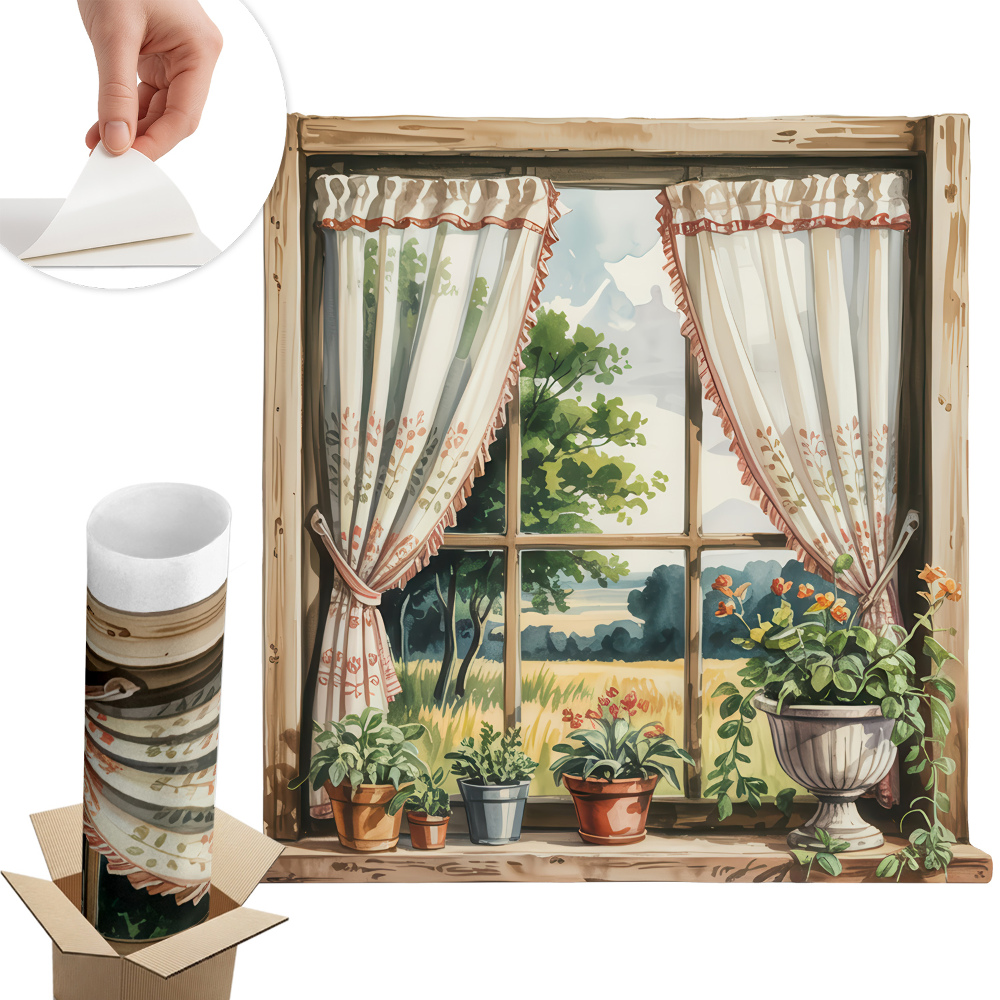 Fototapet fereastră 3d 78x80 Fereastră idilică