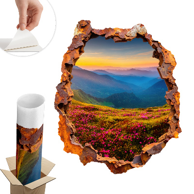 Sticker gaură 3D 66x80 Munții de flori