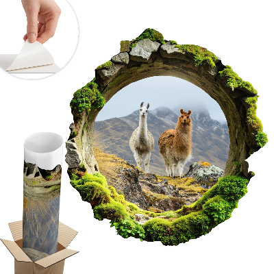 Sticker gaură 3D 74x80 Oază montană