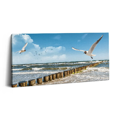 Tablou tipărite pe pânză 100x50 O pasăre peste mare