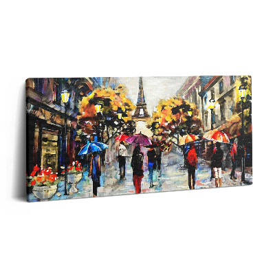 Tablou tipărite pe pânză 100x50 Străzile Eiffel Nova - Toamna pictată