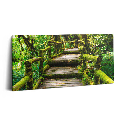 Tablou tipărite pe pânză 100x50 Pasarelă pietonală din lemn - agroturism