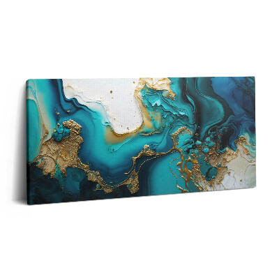 Tablou tipărite pe pânză 100x50 Abstracție turcoaz