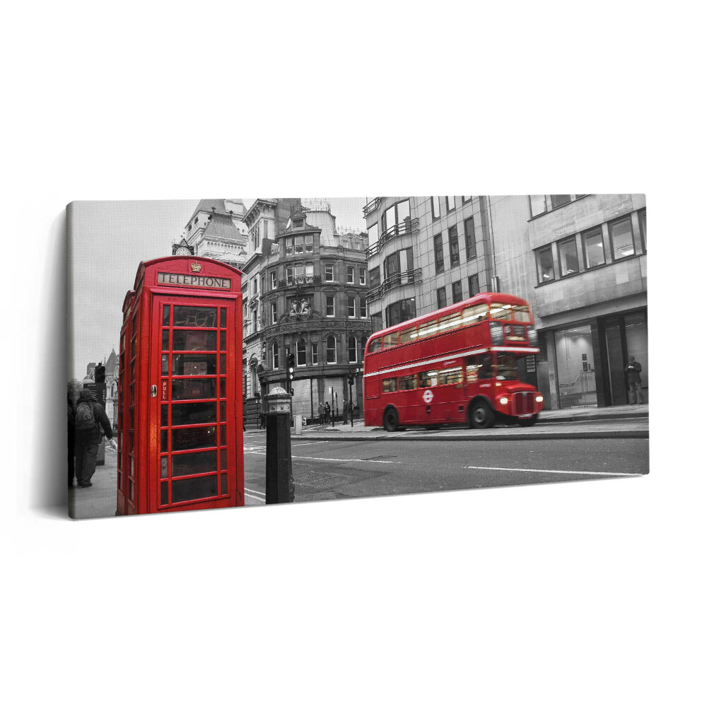 Tablou tipărite pe pânză 100x50 Autobuz american istoric pe stradă