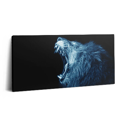 Tablou tipărite pe pânză 100x50 Limbajul corpului leului sălbatic