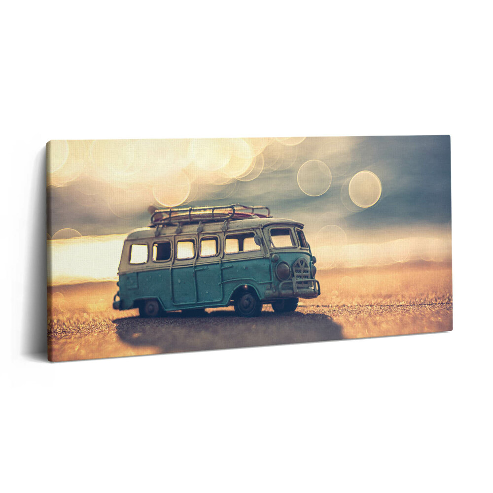 Tablou tipărite pe pânză 100x50 Rulotă pe plajă