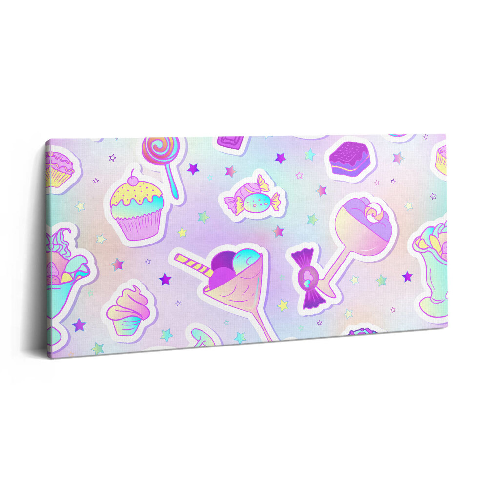 Tablou tipărite pe pânză 100x50 Fursecuri cu înghețată