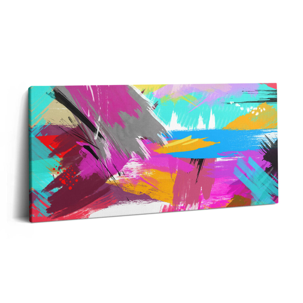 Tablou tipărite pe pânză 100x50 Tușe abstracte de pensulă