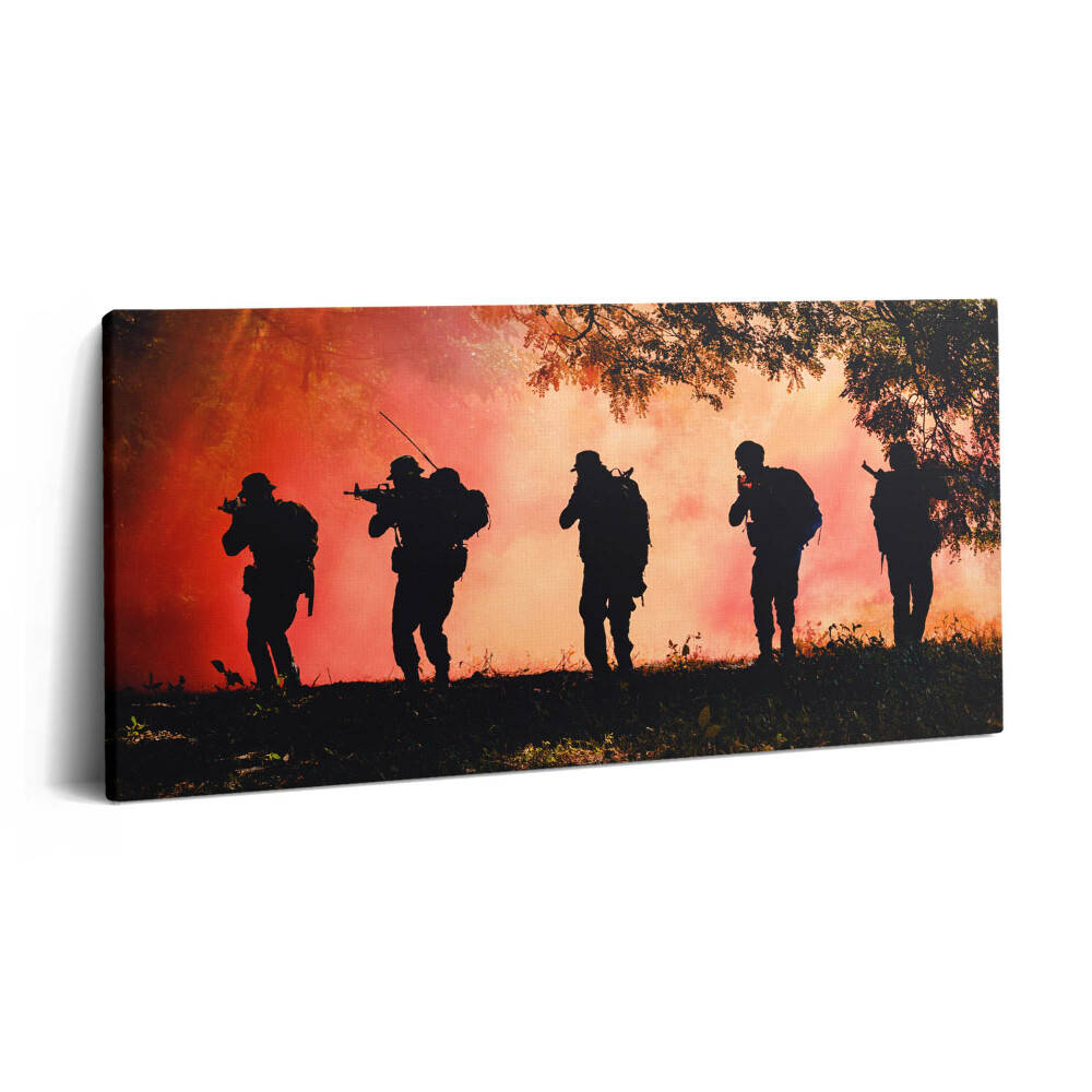 Tablou tipărite pe pânză 100x50 Soldați pe câmpul de luptă