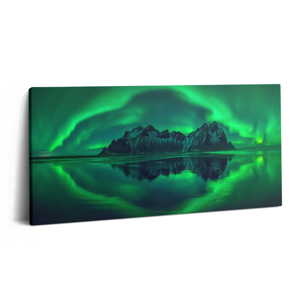 Tablou tipărite pe pânză 100x50 Aurora Boreală - Imagine în Oglindă