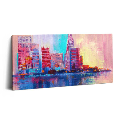 Tablou tipărite pe pânză 100x50 Abstracție a zgârie-norilor orașului