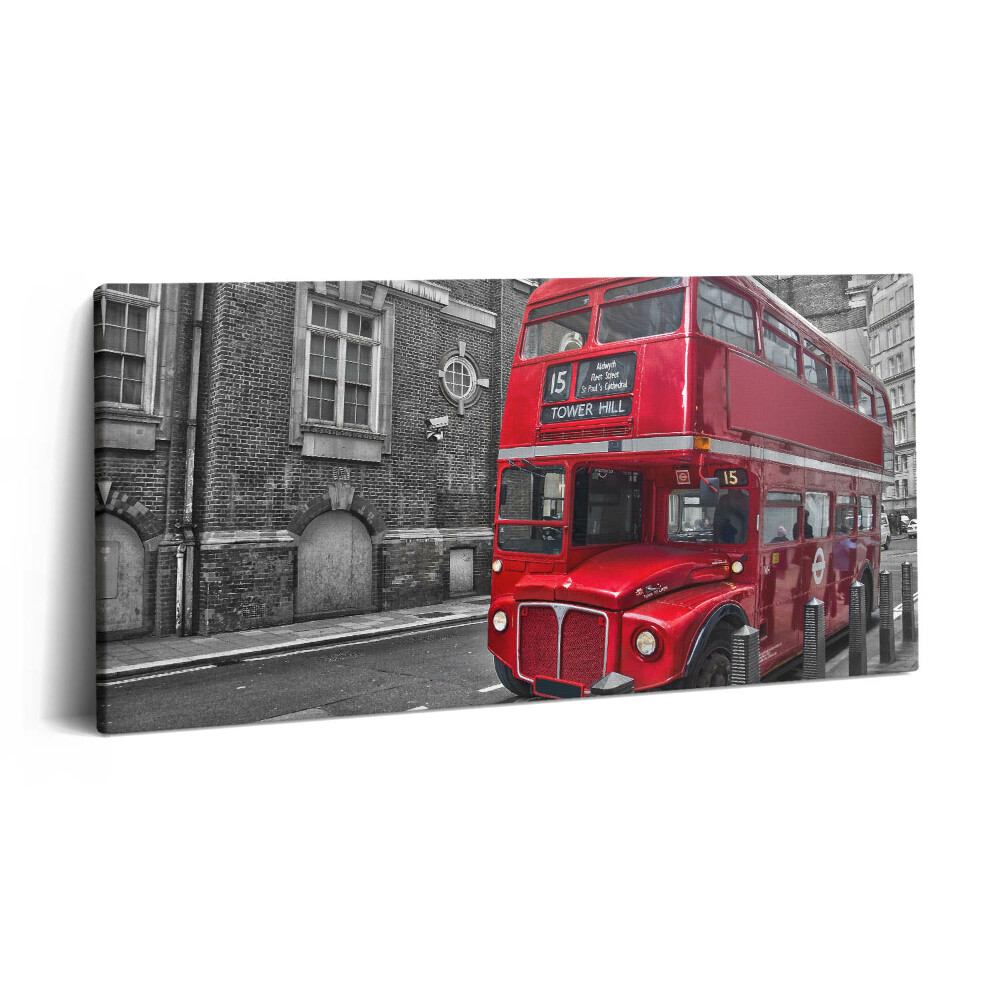 Tablou tipărite pe pânză 100x50 Autobuz roșu cu etaj