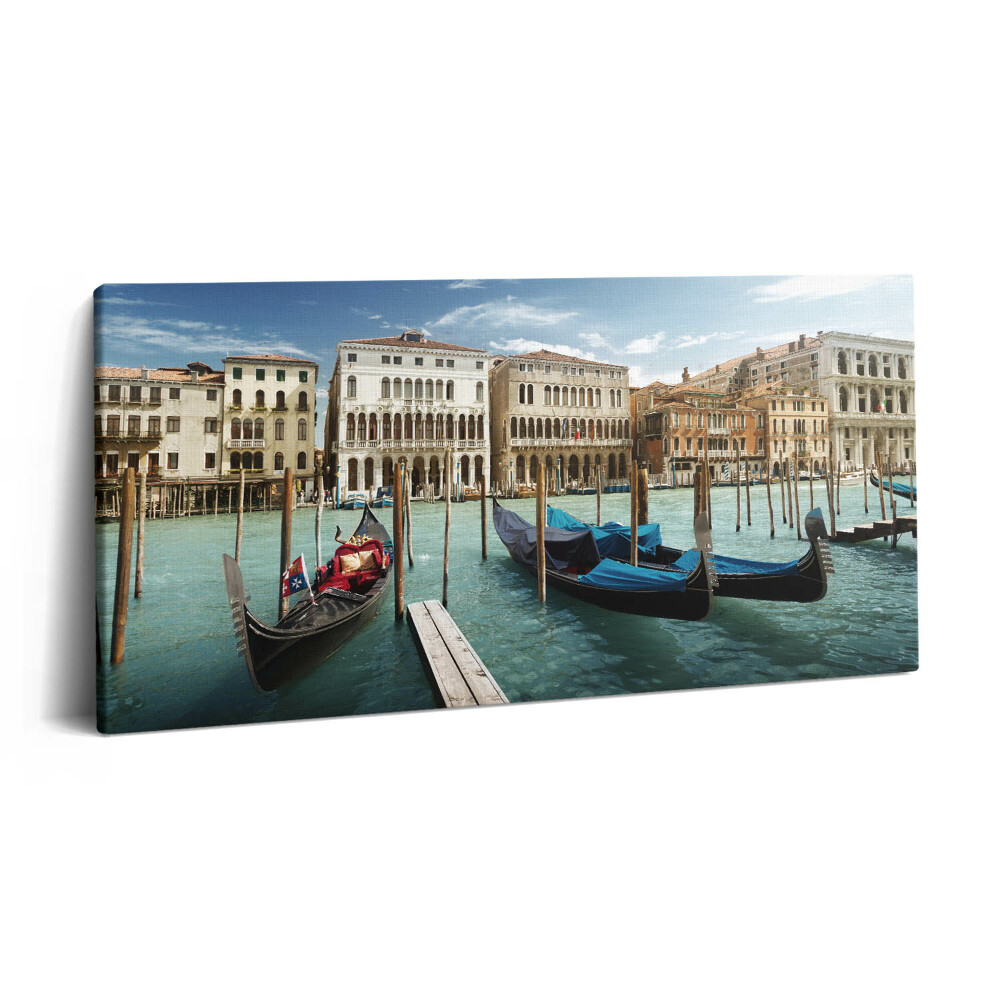 Tablou tipărite pe pânză 100x50 Gondole Veneția Italia