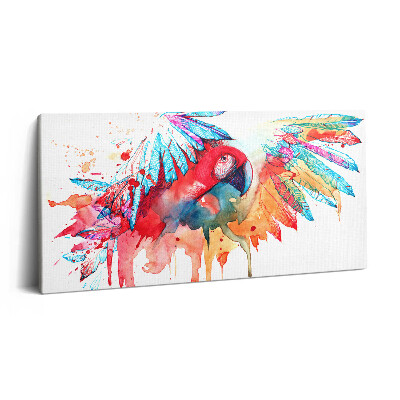 Tablou tipărite pe pânză 100x50 Papagal roșu colorat