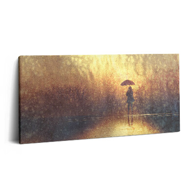 Tablou tipărite pe pânză 100x50 Femeie cu o umbrelă