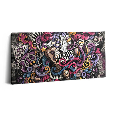 Tablou tipărite pe pânză 100x50 Instrumente muzicale