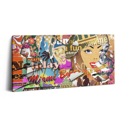 Tablou tipărite pe pânză 100x50 Carte poștală din vacanță