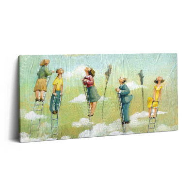 Tablou tipărite pe pânză 100x50 Oamenii de pe scară