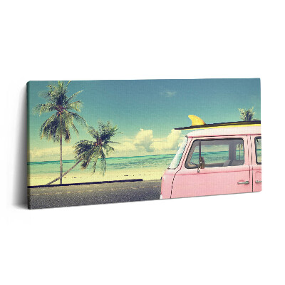 Tablou tipărite pe pânză 100x50 Mașină cu placă de surf