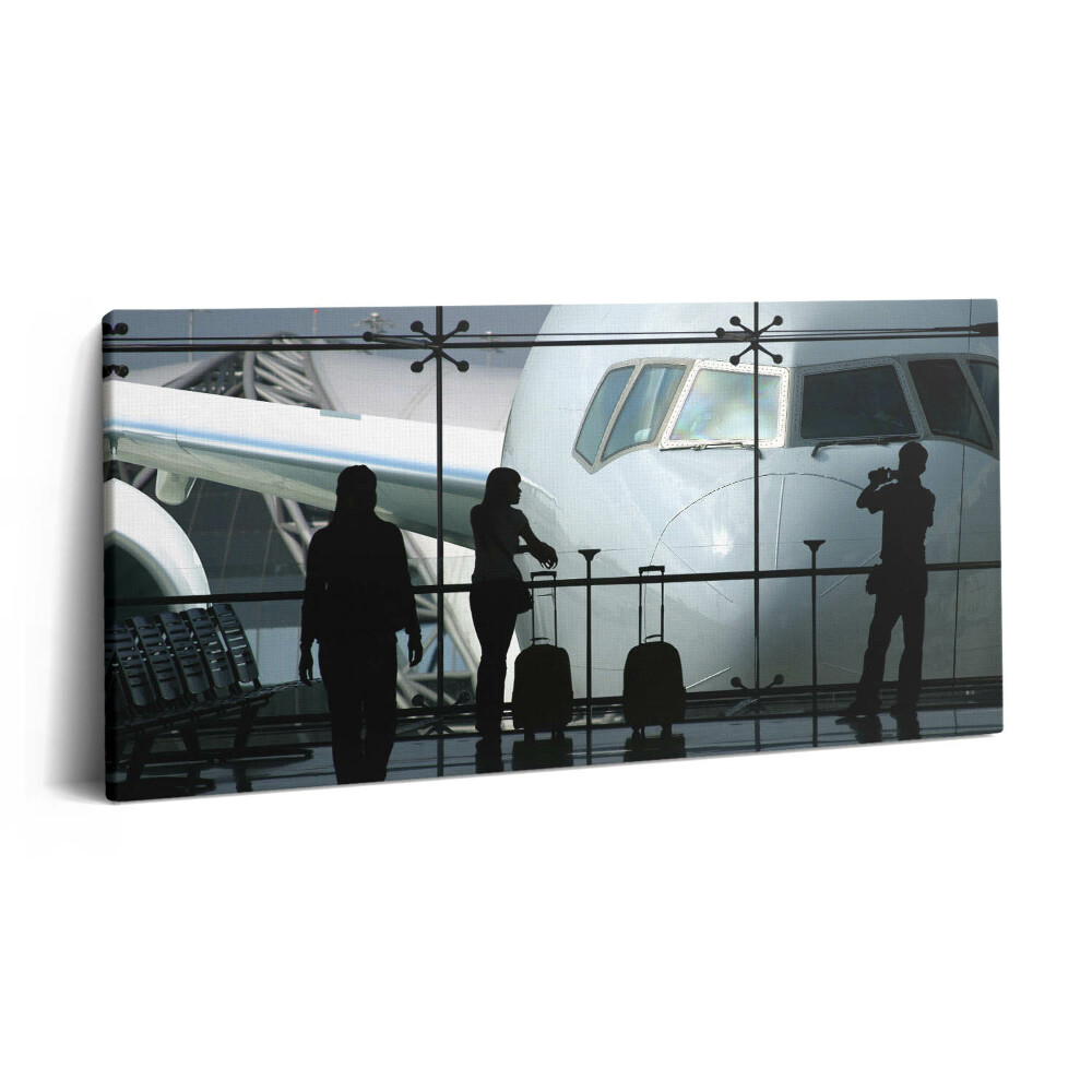 Tablou tipărite pe pânză 100x50 Pasagerii care așteaptă un avion