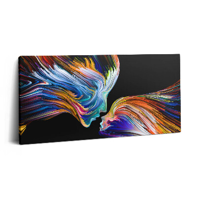 Tablou tipărite pe pânză 100x50 Fețe umane abstracte colorate