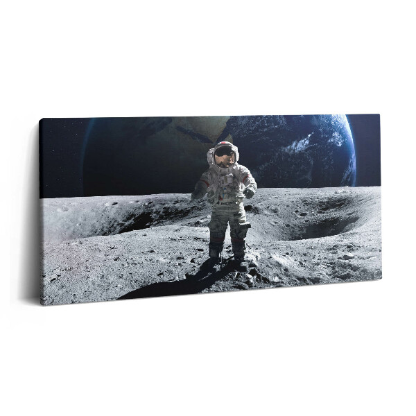 Tablou tipărite pe pânză 100x50 Astronautul pe Lună
