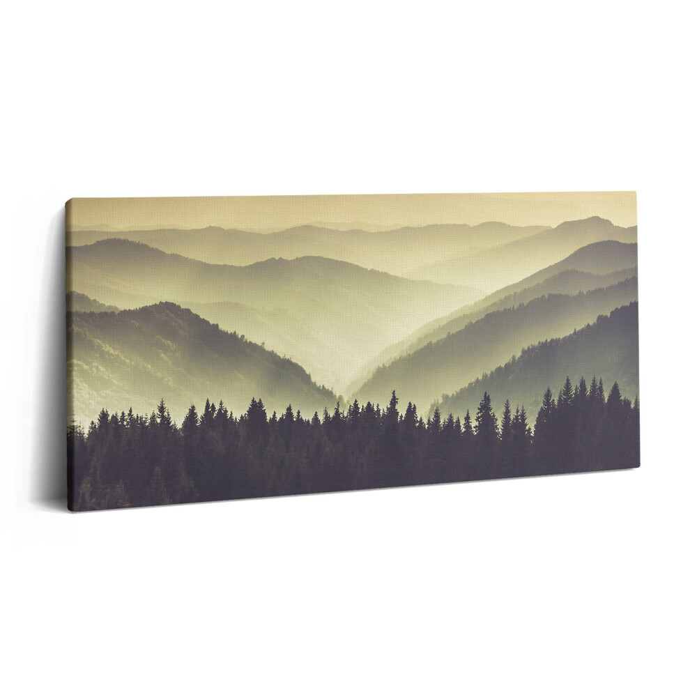 Tablou tipărite pe pânză 100x50 Pante muntoase încețoșate