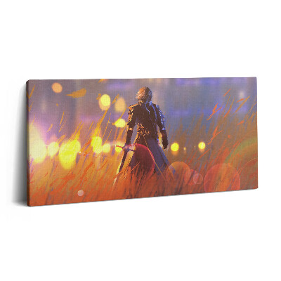 Tablou tipărite pe pânză 100x50 Cavaler cu o sabie