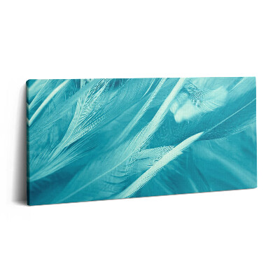 Tablou tipărite pe pânză 100x50 Pană vintage verde și turcoaz