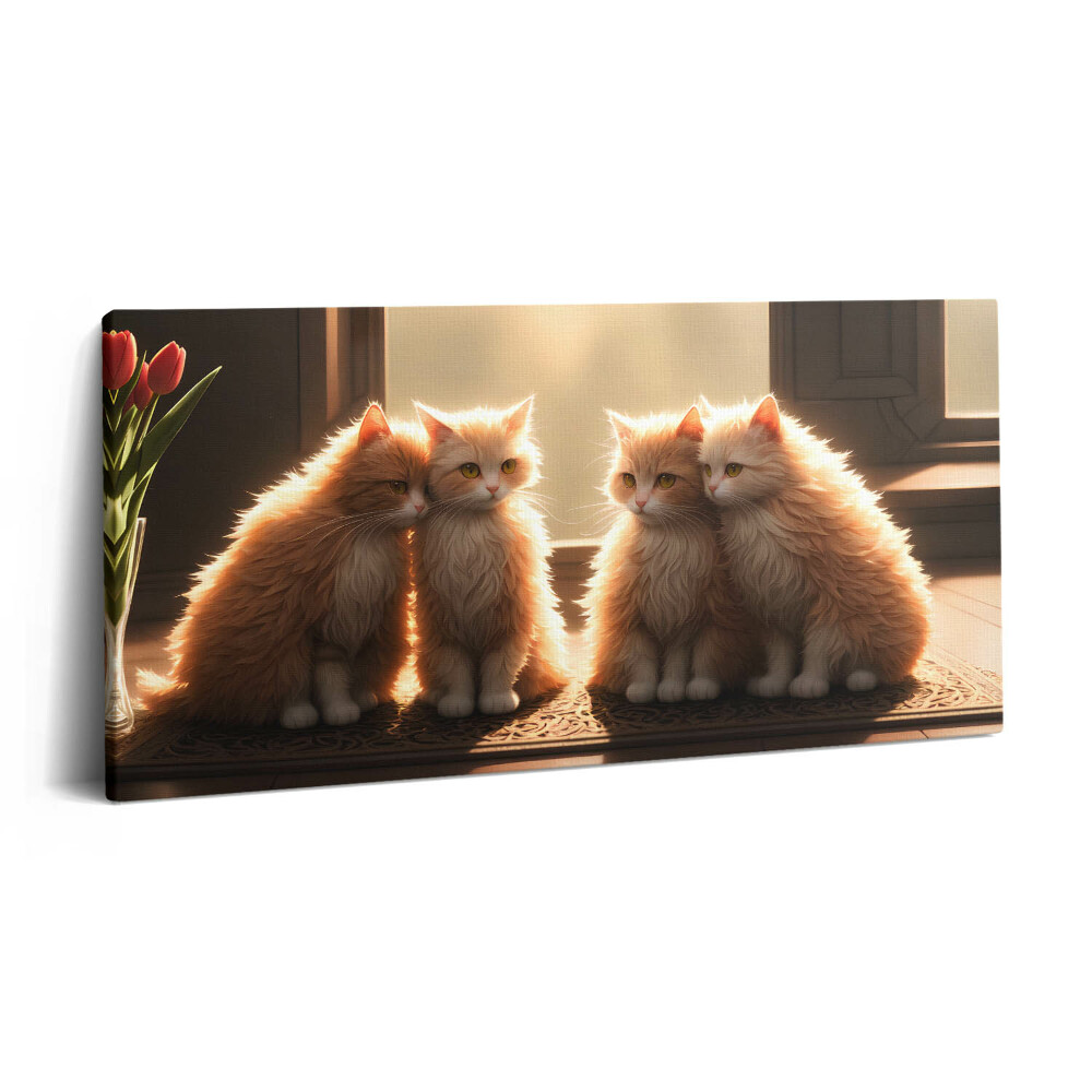 Tablou tipărite pe pânză 100x50 Pisicuțe dulci