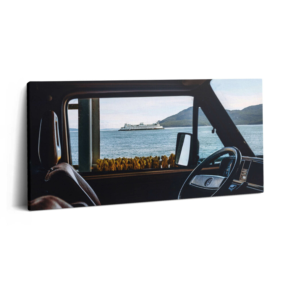 Tablou tipărite pe pânză 100x50 Vacanțe cu mașina și la mare